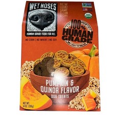 Wet Noses Organic Pumpkin & Quinoa Crunchy Dog Treats Grain-Free 14oz New