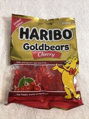 Haribo Gold Bears 4 oz All Red CHERRY Gummi Candy Fruit Gummy Limited Free Ship