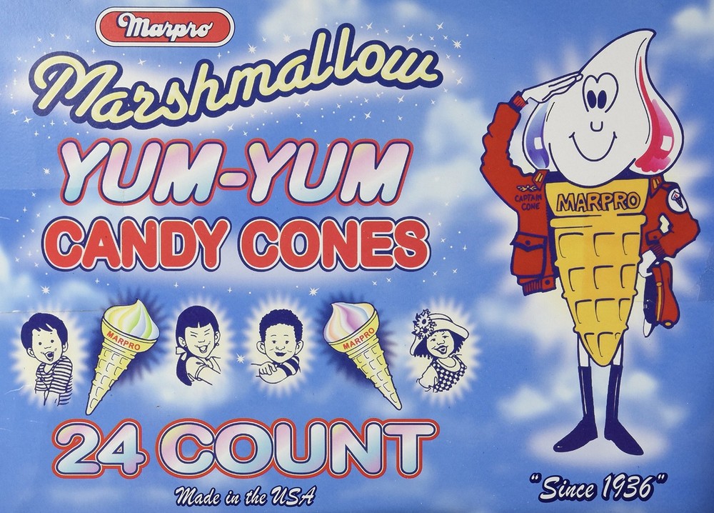 Marpro Yum Yum Marshmallow Candy Cones 24ct Box