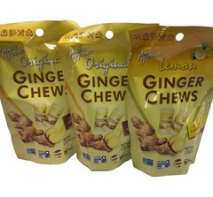 3 Bags Prince Of Peace 100% Natural Ginger Candy Chews Variety Pack – 2 Flavors