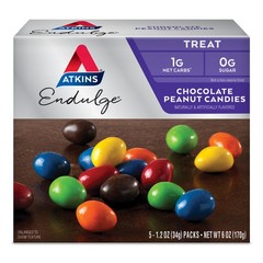 Chocolate Peanut Candies, Zero Sugar Snacks, Low Carb Snacks, 5 Ct