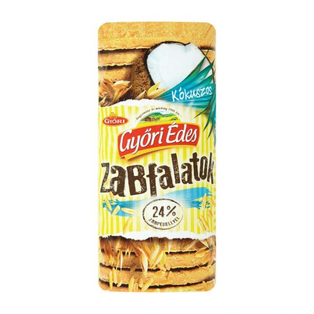 10x Hungarian Oat Biscuit Coconut Flavor – Györi Édes Zabfalatok Kókuszos 188g