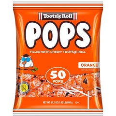 Tootsie Pops Single Flavor Bag – Orange Flavored Lollipops with Chocolatey …