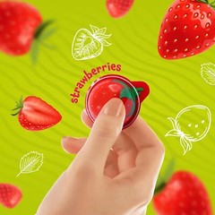 Strawberry Gummy Balls Candy with Jam Center, 19-Ounce Jar (30 Count)
