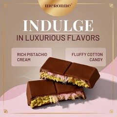 Meronne Dubai Milk Chocolate Filled with Pistachio Cream & Cotton Candy – 6.3oz
