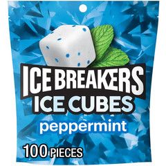 (Pack of 2) Ice Breakers Ice Cubes Peppermint Sugar Free Gum 8.11 oz 2x 100 pcs