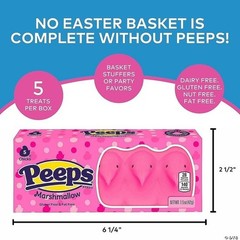 Peeps Marshmallow Chicks Easter Candy 5 Count 1.5oz Gluten Free Sweet Treat