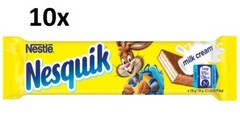 10 x Nesquik Wafer Milk Chokolate Cream Covered Wafel 26 g (0.92 oz)