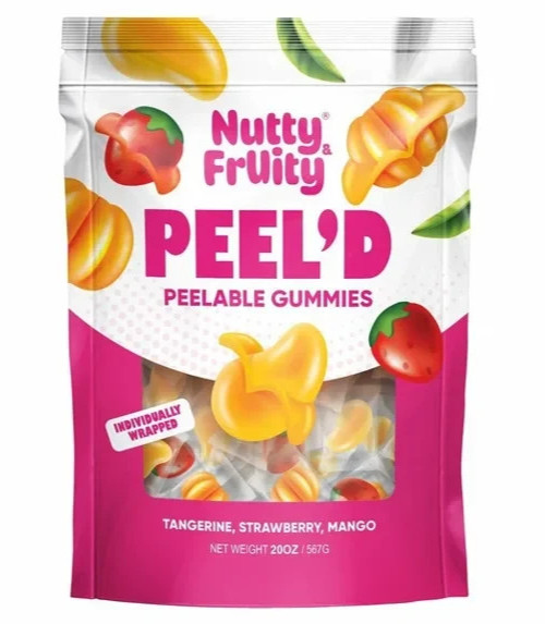 Nutty Fruity PEEL’D Peelable Gummies 20 OZ / 567 G Tangerine Strawberry Mango