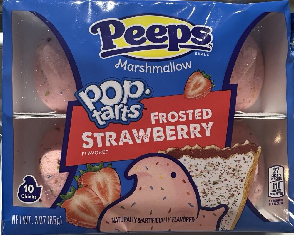 Peeps, POP-TARTS frosted strawberry flavor marshmallow Candy Fresh 4 Packs