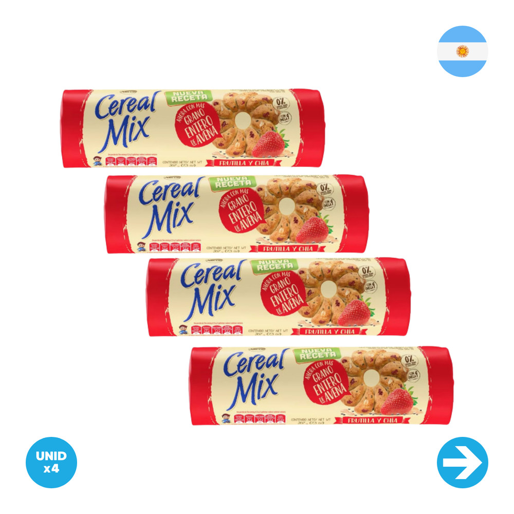 Arcor Gallletitas Cereal Mix Semilla De Chia Grande – 207gr x 4 Unidades