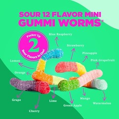 World’s Best Sour Gummy Worms | 32oz Bag of 12 Flavorful Gluten-Free Treats