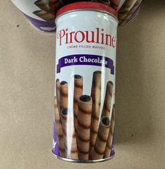 Lot Of 12 Pirouline Dark Chocolate Creme Filled Rolled Wafers 3.25oz Cans 3/26