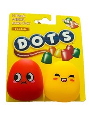 Tootsy 2 Pack Vinyl Dig Toy Squeak Me Dots Assorted Fruit Flavored Gumdrops