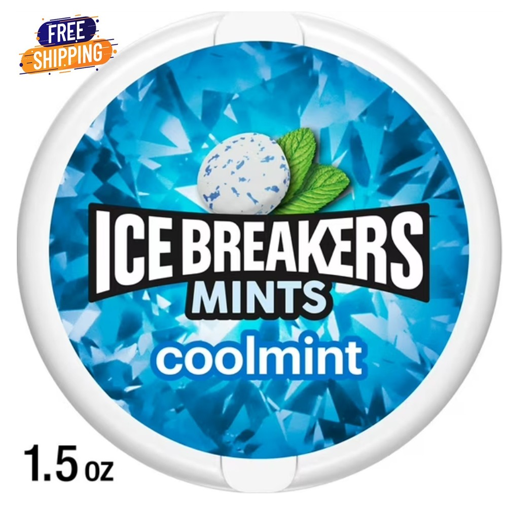 Ice Breakers Cool Mint Sugar Free Mints, Tin 1.5 ozFree Ship