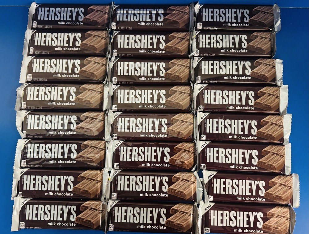 (24) Hershey’s Milk Chocolate Candy Bars King Size 2.6oz. Bulk Lot BB: 05/2027