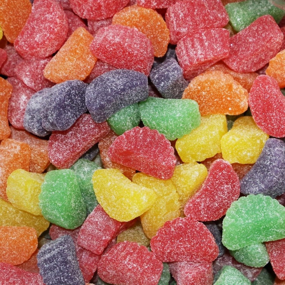 Fruit Slices Chewy Jelly Cherry, Orange, Lemon, Lime Fat Free Candy 2 Pounds