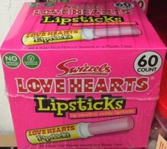 Swizzels Love Heart Lipstick Candy box of 60 – Retro Party Bag Filler/Wedding