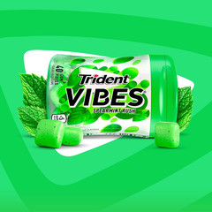 Vibes Spearmint Rush Sugar-Free Chewing Gum, 6 Bottles of 40 Pieces (240 Total P