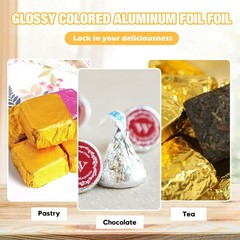 200 Foil Candy Wrappers 7.5×6 inches – Gold & Silver Chocolate Bar Wraps