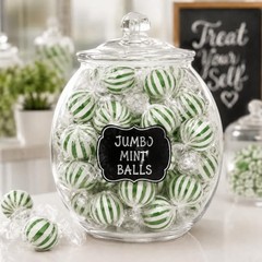 Jumbo Spearmint Mint Balls – 3 lb Bulk – Green Starlight Mints – Individually…