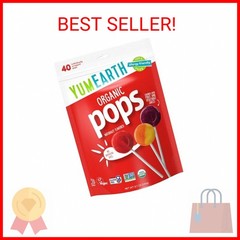 YumEarth Organic Pops Variety Pack, 40 Fruit Flavored Favorites Lollipops, Aller