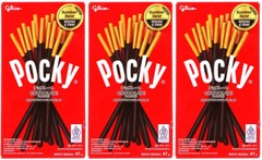 3 POCKY Chocolate Flavor Biscuit Sticks Boxes Party Snacks 47g 1.65oz