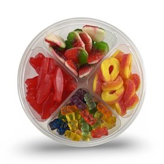 Halal Turkish Gummy Candy Tray – 4 Compartment Assorted Gummies (Approx. 1 lb 2