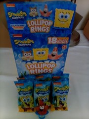 Sponge Bob Squarepants lollipop rings. 18 count 3 flavors ( Buy 2 for 1 Price )