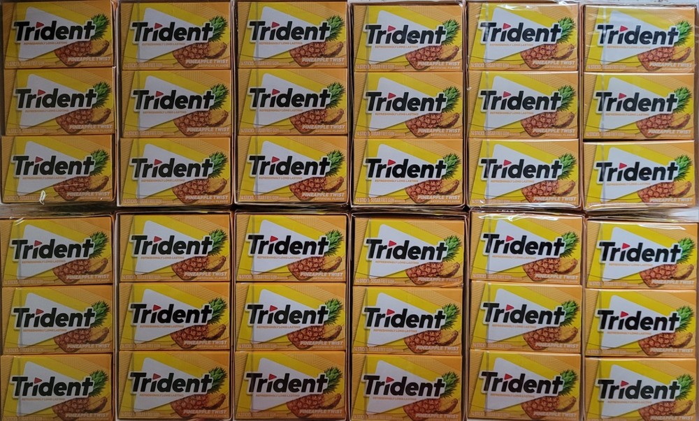 Trident Pineapple Twist Sugar Free Gum 144 Packs 14 Pieces Total 2016 B.B. 8/25