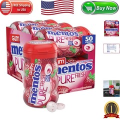 Valentine’s Day Pure Fresh Strawberry Mint Gum Gift Set – 6 Bottles, 300 Count