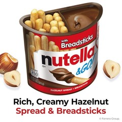 Nutella & GO Chocolate Hazelnut Spread with Cocoa + Breadsticks, 12 Snack Pac…