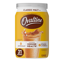 Nestle Ovaltine Classic Malt Beverage, 12-Ounce Canisters (Pack of 6)