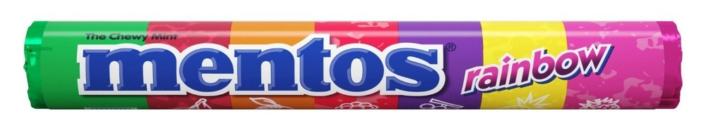 MENTOS CHEWY MINT CANDY ROLL, RAINBOW, NON 1.32 Ounce (Pack of 1), Multicolor