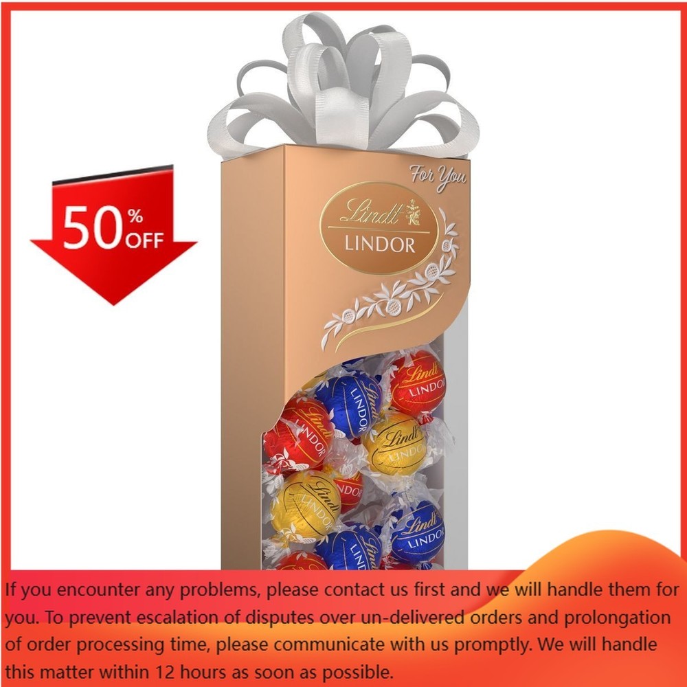 Lindt Lindor Assorted Chocolate Candy Truffles For You Gift Box – 6.8oz