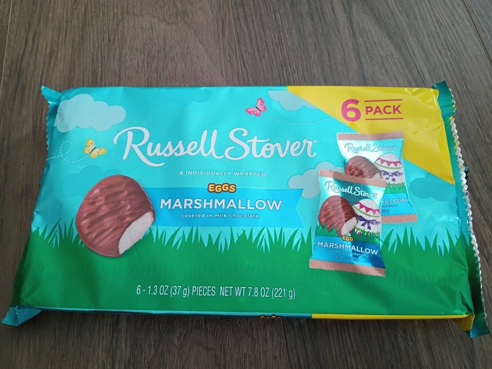 Russell Stover 6-Piece Marshmallow Milk Chocolate Easter 1.3 Oz Each ~ 8/1/2026