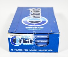 Wrigley’s Orbit PEPPERMINT Sugar Free Gum Value 12 pks 14 sticks pack 10/05/2026