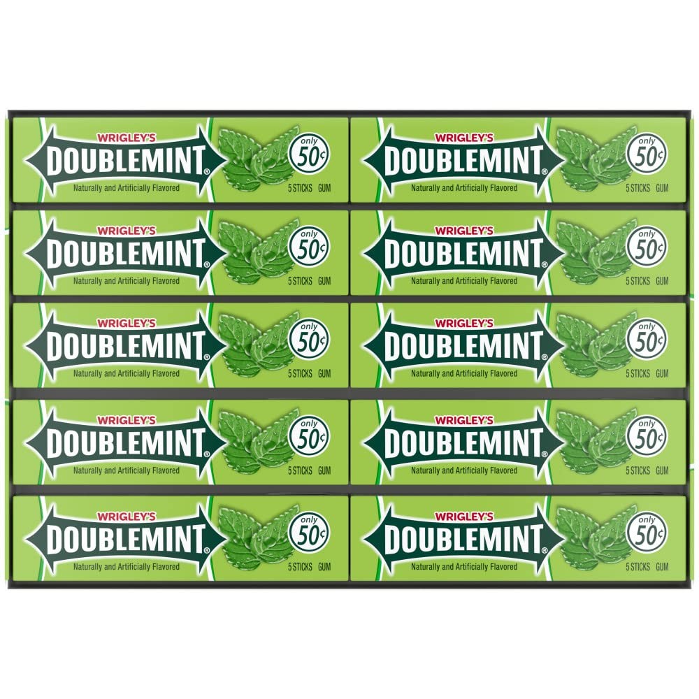 DOUBLEMINT WRIGLEY’S Chewing Gum Bulk 5 Count (Pack of 40), Green