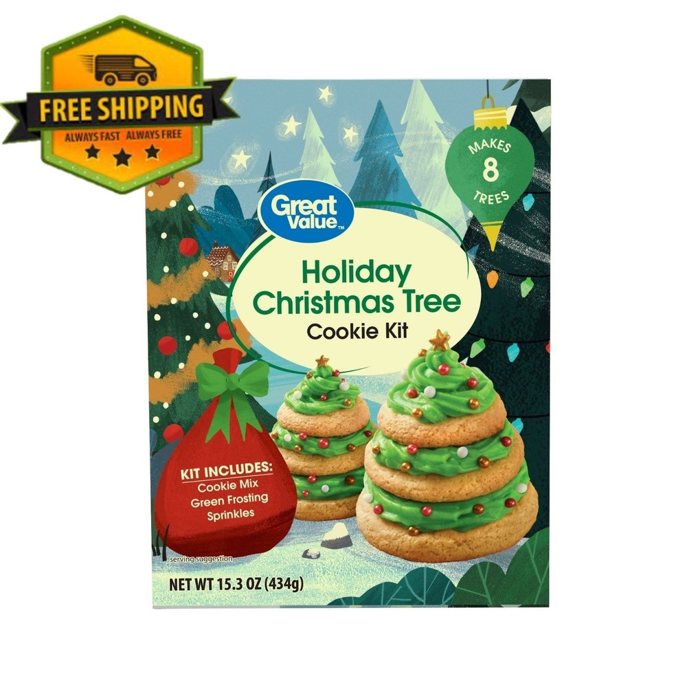 Great Value Holiday Christmas Tree Sugar Cookie Kit, 15.3 oz