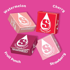 Favereds Chewy Candy Bulk Pack, 24 Full Size Packs, Red Candy Bulk Box
