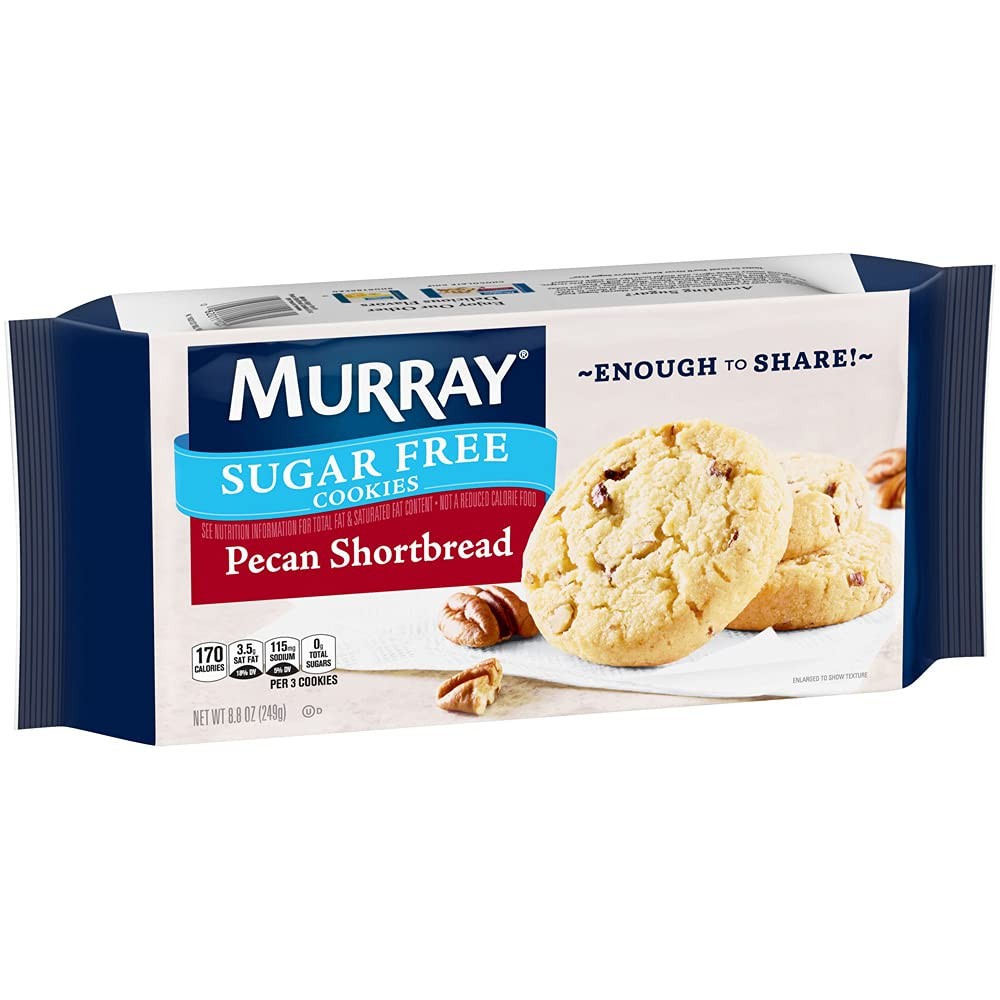 Sugar Free Cookies, Pecan Shortbread, 8.8 Ounce Tray, Pack of 12