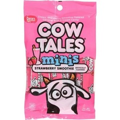 3x Goetze’s Cow Tales Mini Strawberry Smoothie Candy Snack Chewy Sweet Bag 4oz