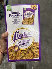 Limited Lindens Fresh Oatmeal Raisin Cookie – 3 Large Cookies/pack (18 Packs)