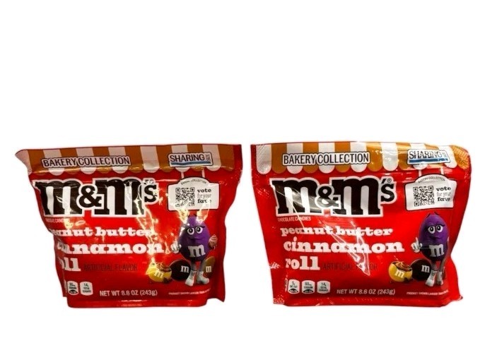 M&M Peanut Butter Cinnamon Roll Bakery Collection Sharing Size 8.6oz 2 Bags