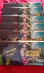 6 PACK HAWAIIAN HOST ALOHAMACS MILK CHOCOLATE CHOCOLATE COVERED MACADAMIA 6 OZ