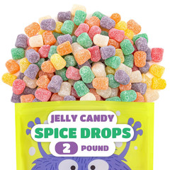 Spice Drops Candy – 2 Pound Bulk Pack – Jelly Drops – Gum Drops Candy for Buffet