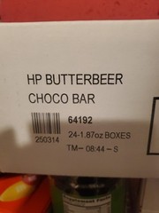 Harry Potter 1.87 oz BUTTERBEER Bar Milk Chocolate with Creamy Center BB 3142026