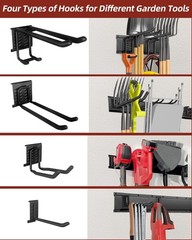 48-Inch Garage Storage Tool Organizer with 8 Hooks – Heavy Duty Metal Rack fo…