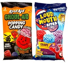 2pc KOOL-AID Loud Mouth Bites Fruit Flavors & GHOUL-AID Popping Candy HALLOWEEN