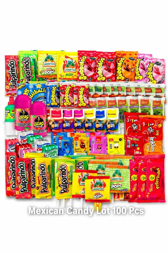 100 Pieces Mexican Candy Variety Bulk Pack Individually Wrapped Dulces Mexicanos